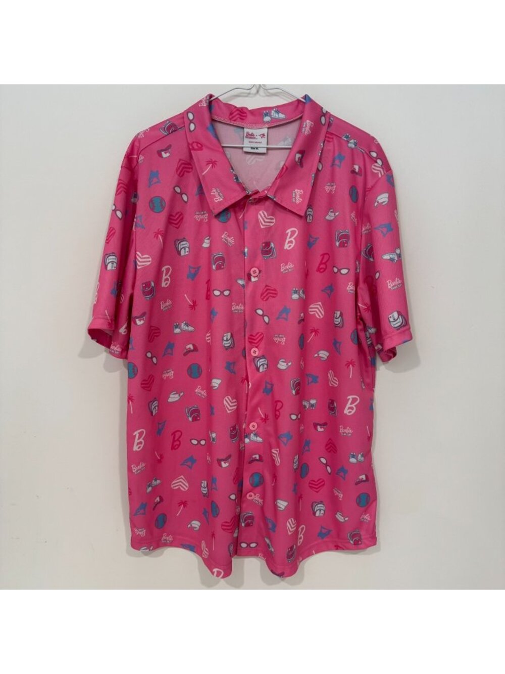 Toronto Blue Jays Barbie Mattel SGA 2025 Short Sleeve Button Shirt Size XL Pink